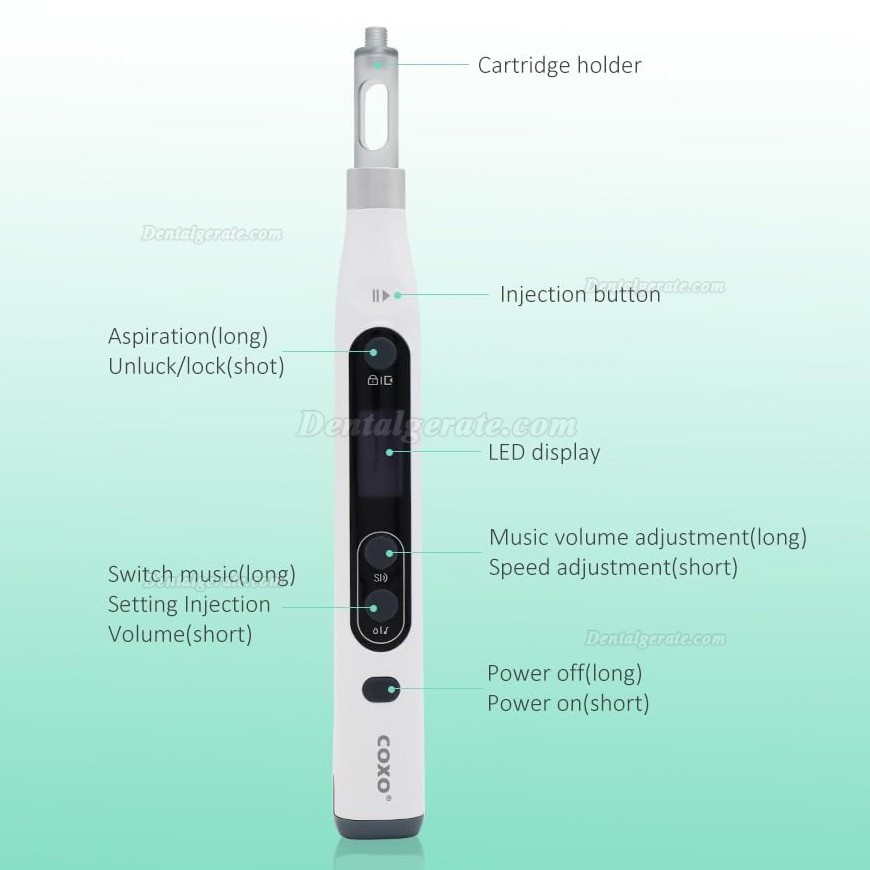 COXO GE NI Dentale Schmerzfreie An&auml;sthesie-System mit 3 einstellbaren Geschwindigkeiten, Musiksystem
